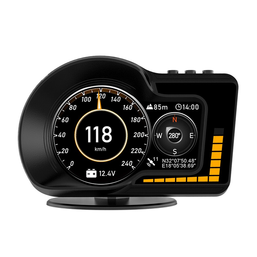 OBD+GPSSmartGaugeCarHUDHeadUpDisplayDigitalGPSSpeedometerUniversal-