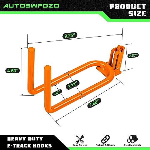 2-Pack E-Track Heavy Duty Shovel/Tool Hanger, E Track Hooks for Tools, 2 Pack
