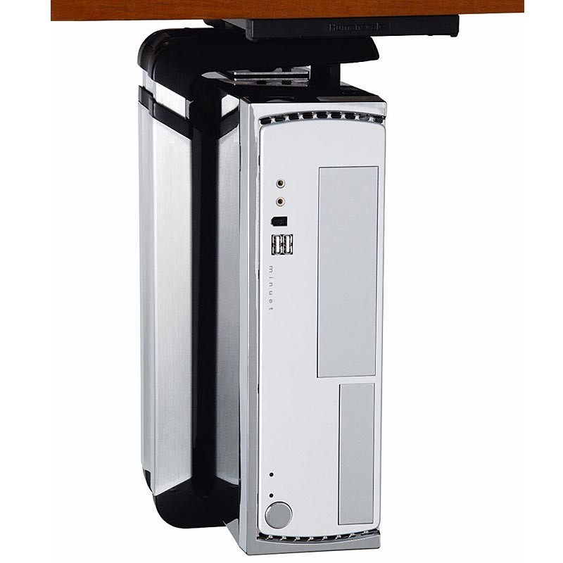 Humanscale CPU600 Adjustable Under-desk CPU Holder Black/Silver with mount Plate