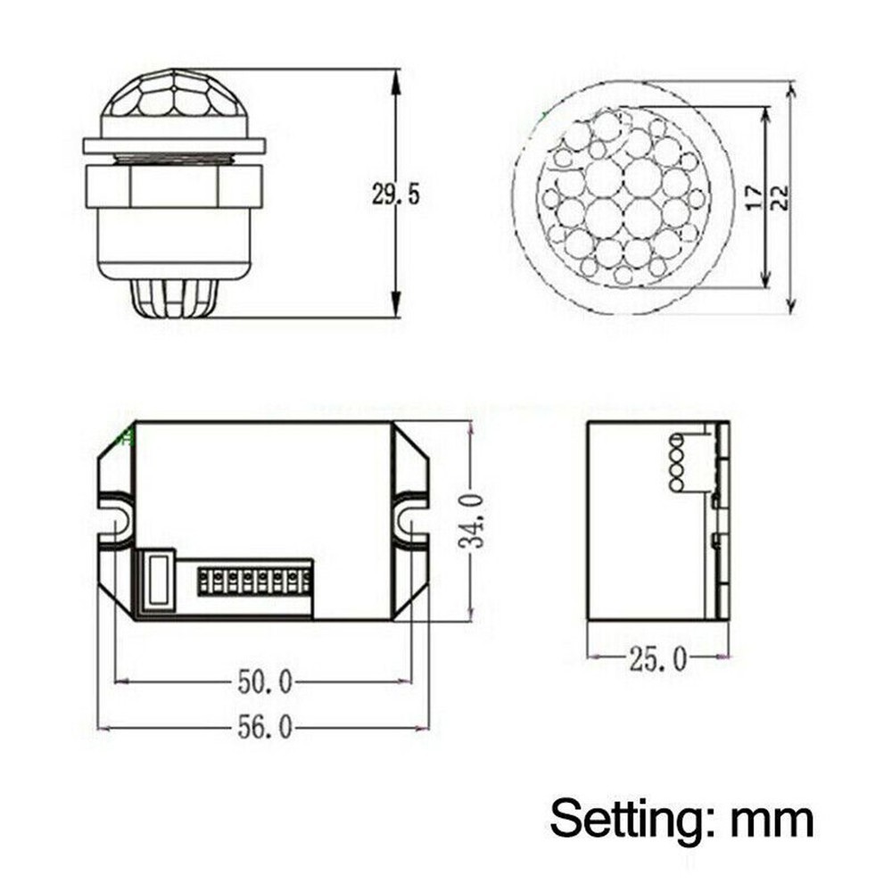 For 360° Mini Recessed PIR Ceiling Occupancy Motion Sensor Detector Light Switch