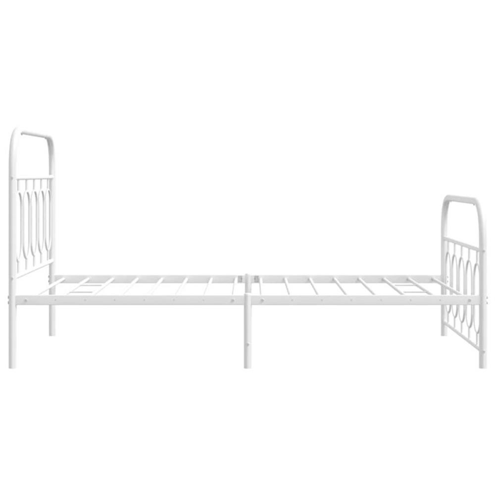 Bowery Hill Rectangular Modren Steel Twin Bed Frame in White
