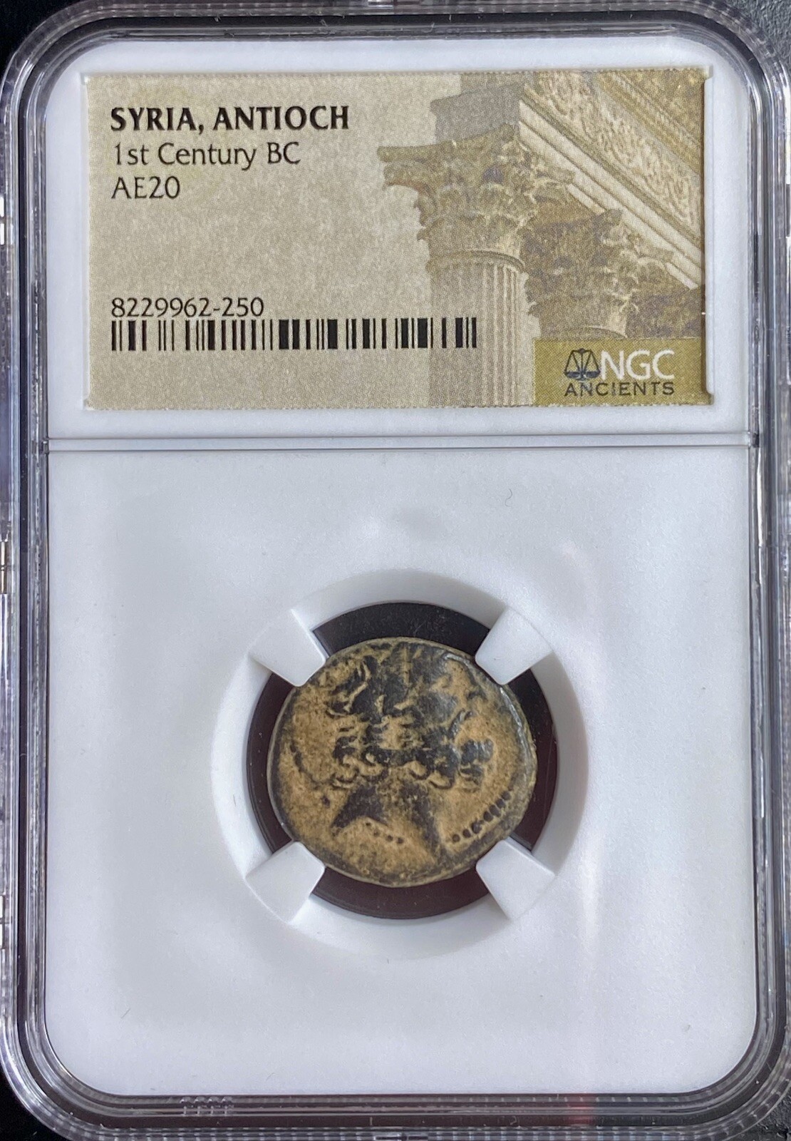 NGC Ancient Greek Coin Genuine 39BC-38BC Zeus Seated Antioch Under Roman Rule