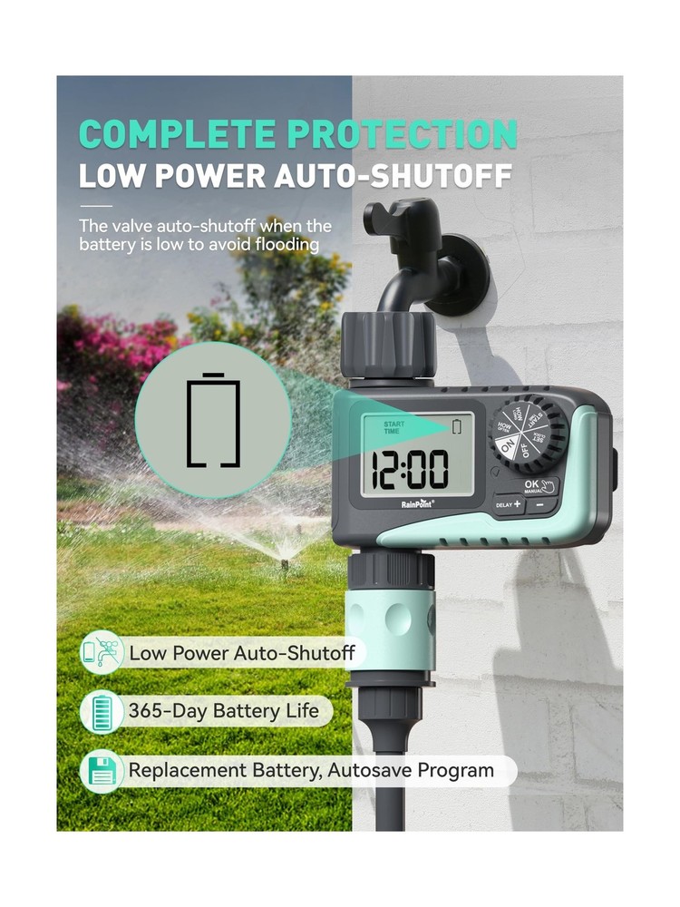 RAINPOINT Sprinkler Timer, Programmable Water Timer for Garden Hose... Fast Ship