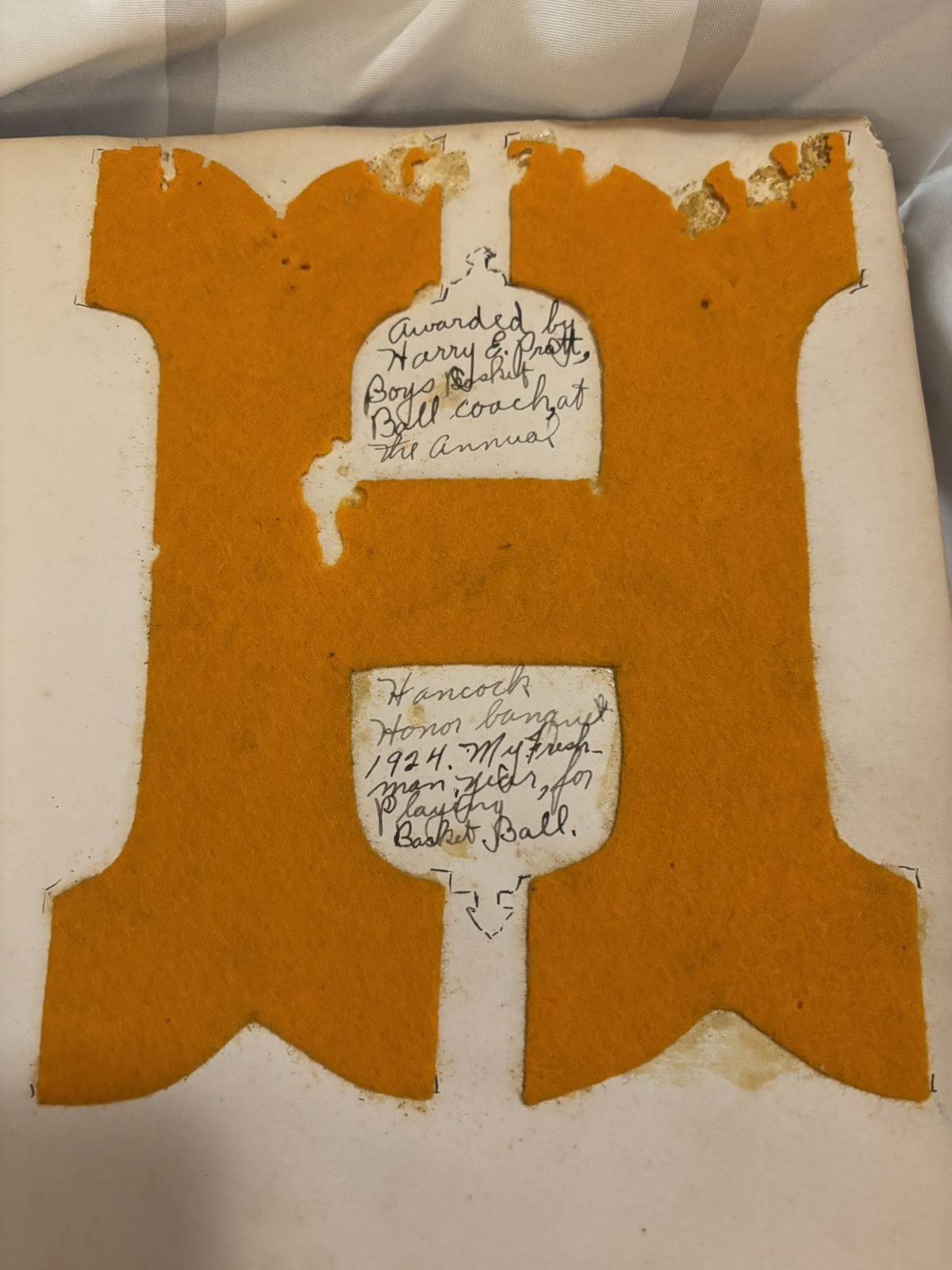 Antique 1923/24 High School Memories Scrapbook Felt Letter Invitations Playbill