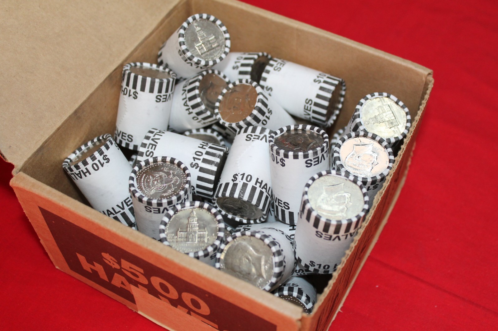 LOOK! CHEAPEST PRICE ON EBAY KENNEDY HALF DOLLAR BANK ROLL SEALED AND UNSEARCHED