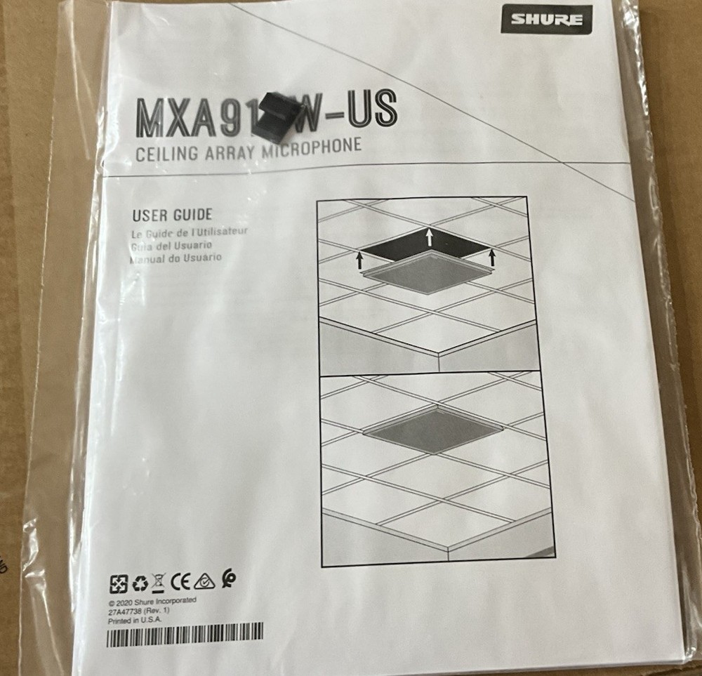 NEW SHURE MXA910W-US - 24" Microflex® Advance™ Ceiling Array Microphone (White)
