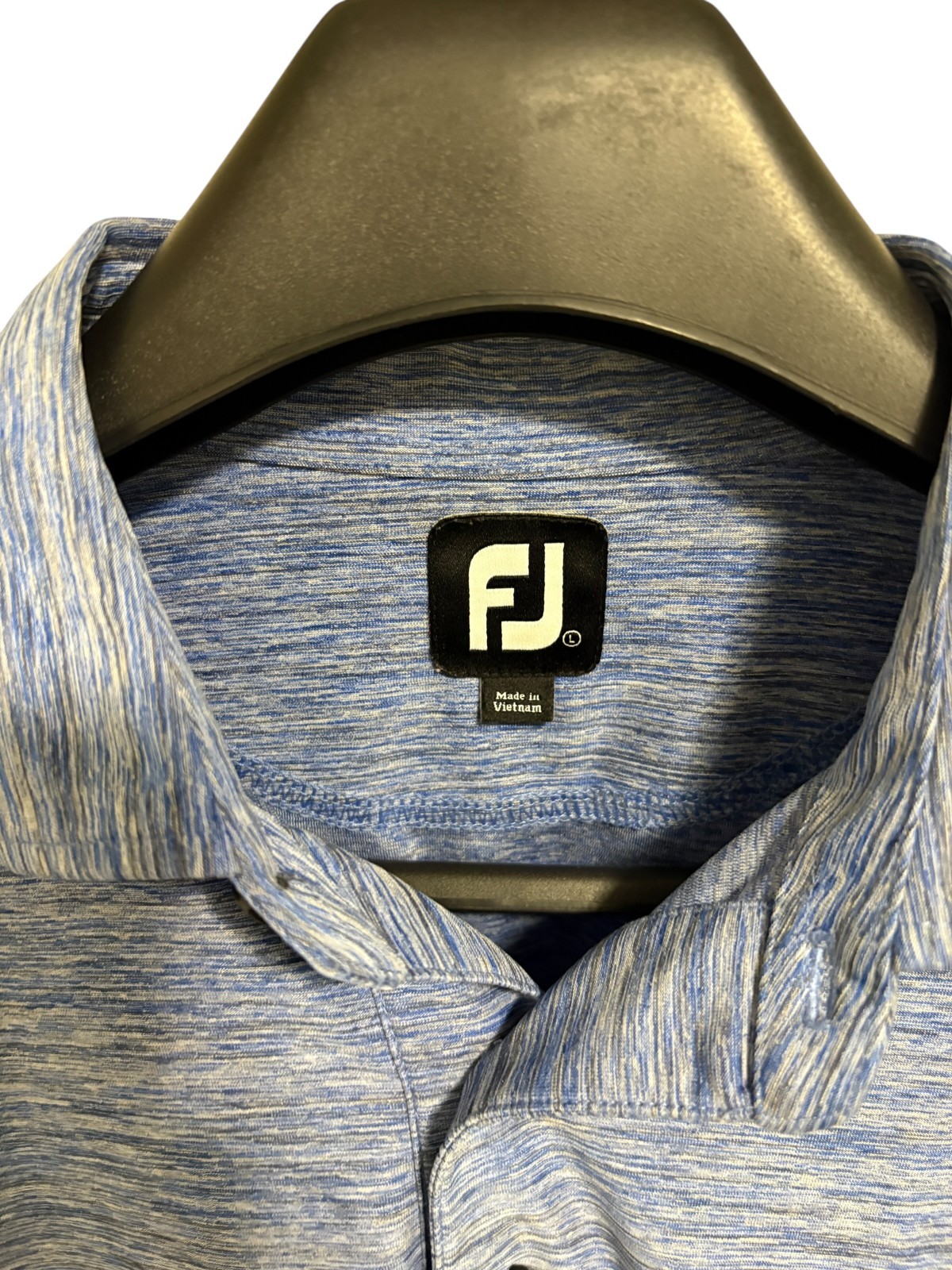 FootJoy Polo Golf Shirt Solid Print Performance Stretch Size Large Logo