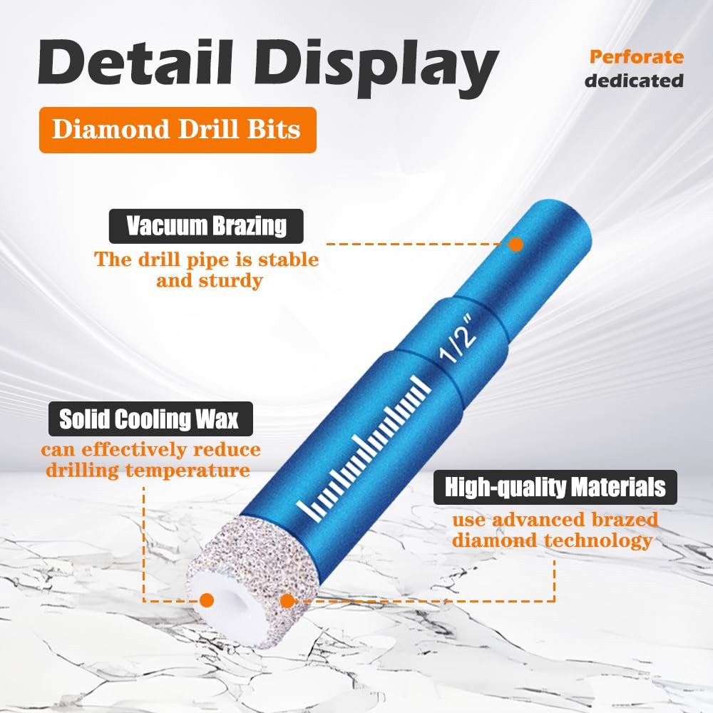 7 PCs Diamond Drill Bits Set, Versatile Tile for Ceramic Glass...