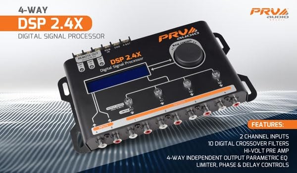 Car Audio DSP 2.4X Digital Crossover and Equalizer 4 Channel Full Digital Sig...