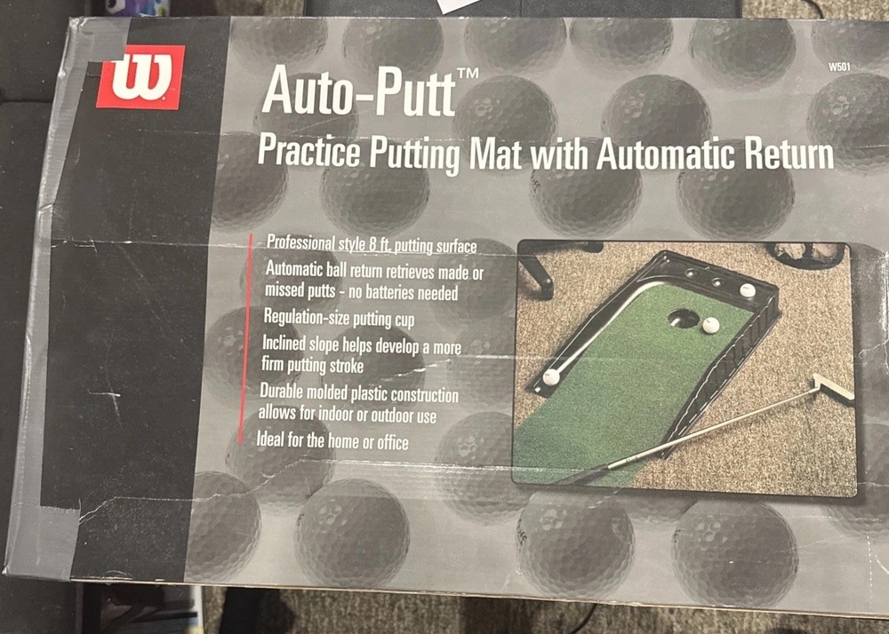Wilson Auto-Putt practice 8FT putting mat with an automatic ball return feature