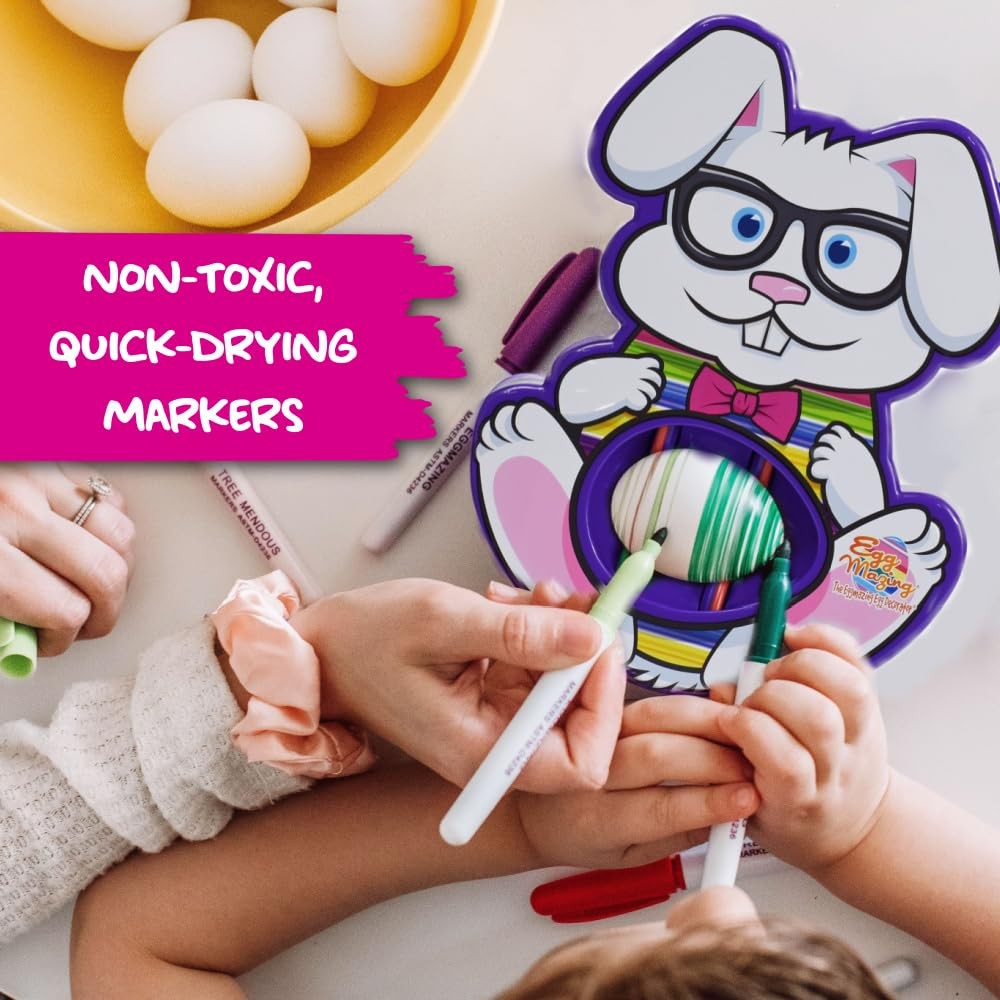 Eggmazing Easter Egg Decorator Kit - Includes Bunny Egg Decorating Spinner Ar...