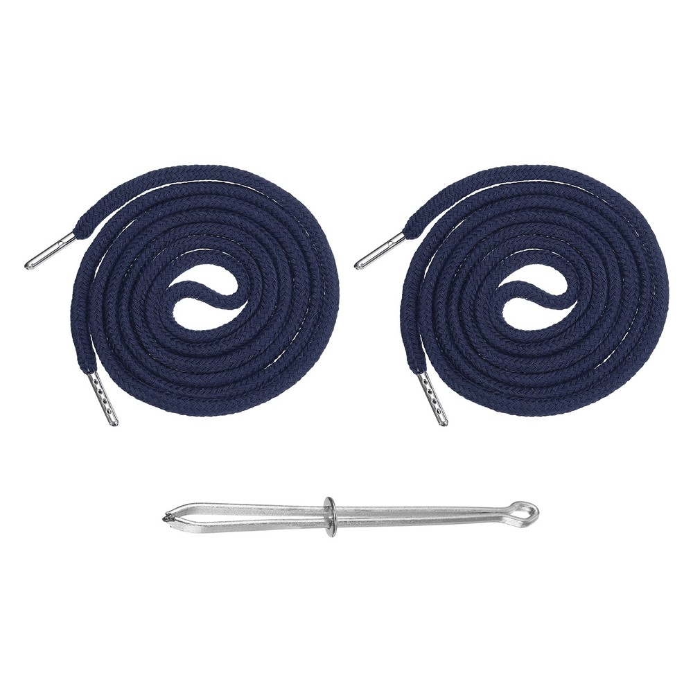 2 Pcs Hoodie Strings Drawstring Cords with Easy Threader (Navy Blue)