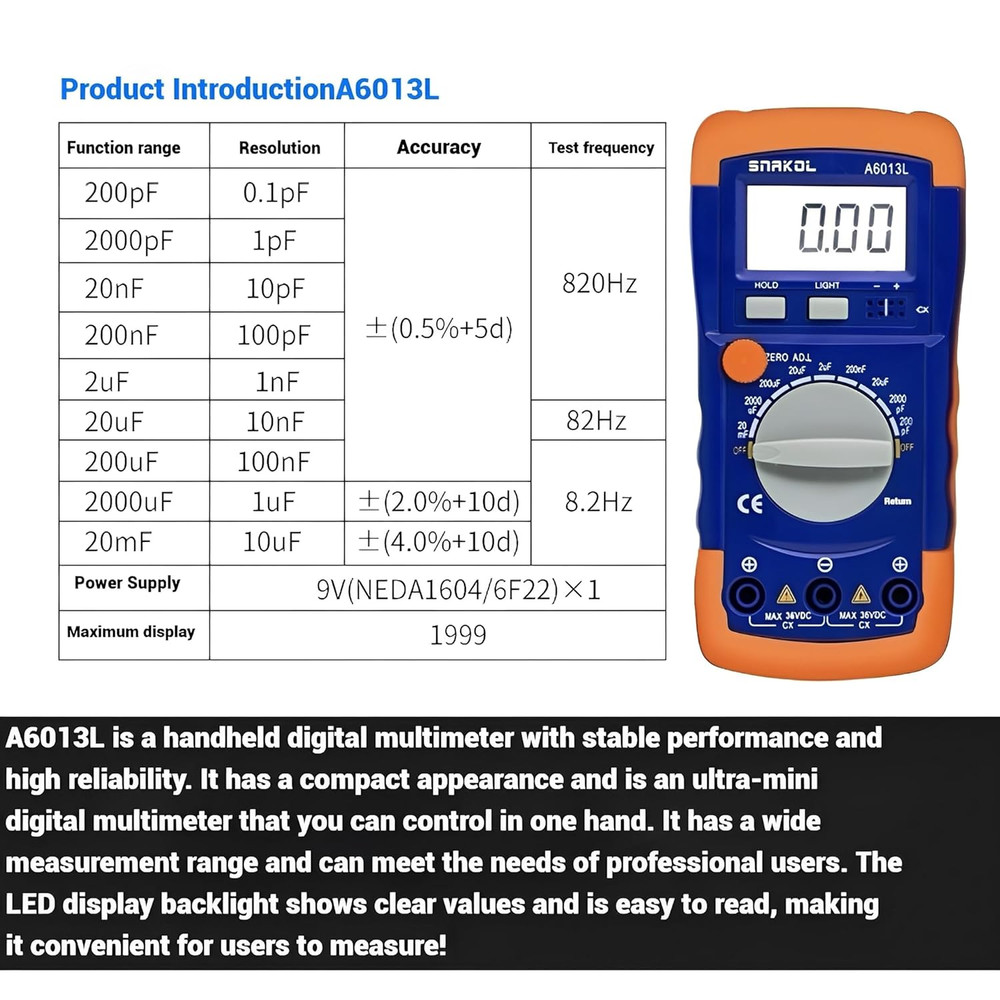 A6013L Measure Inspect Capacitance Meters Capacitance Tester