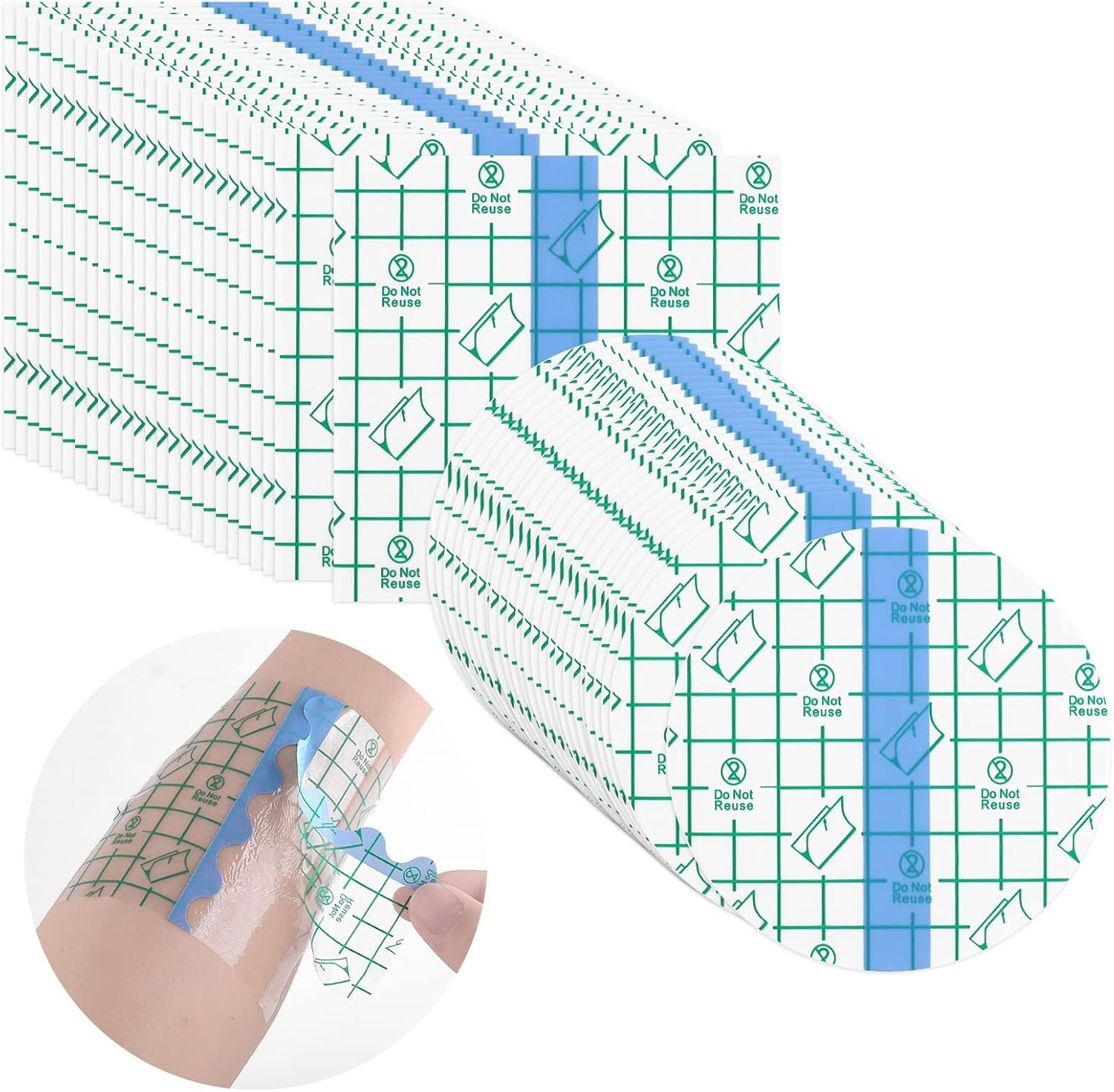 50 Pcs Transparent Stretch Saniderm Tattoo Aftercare Bandage Waterproof Adhesive