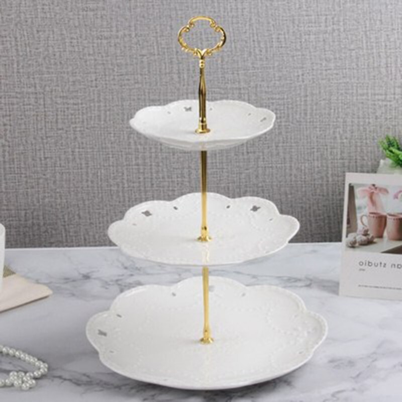 2/3 Tier Cake Cupcake Plate Stand Handle Hardware Fitting Holder Without Plate