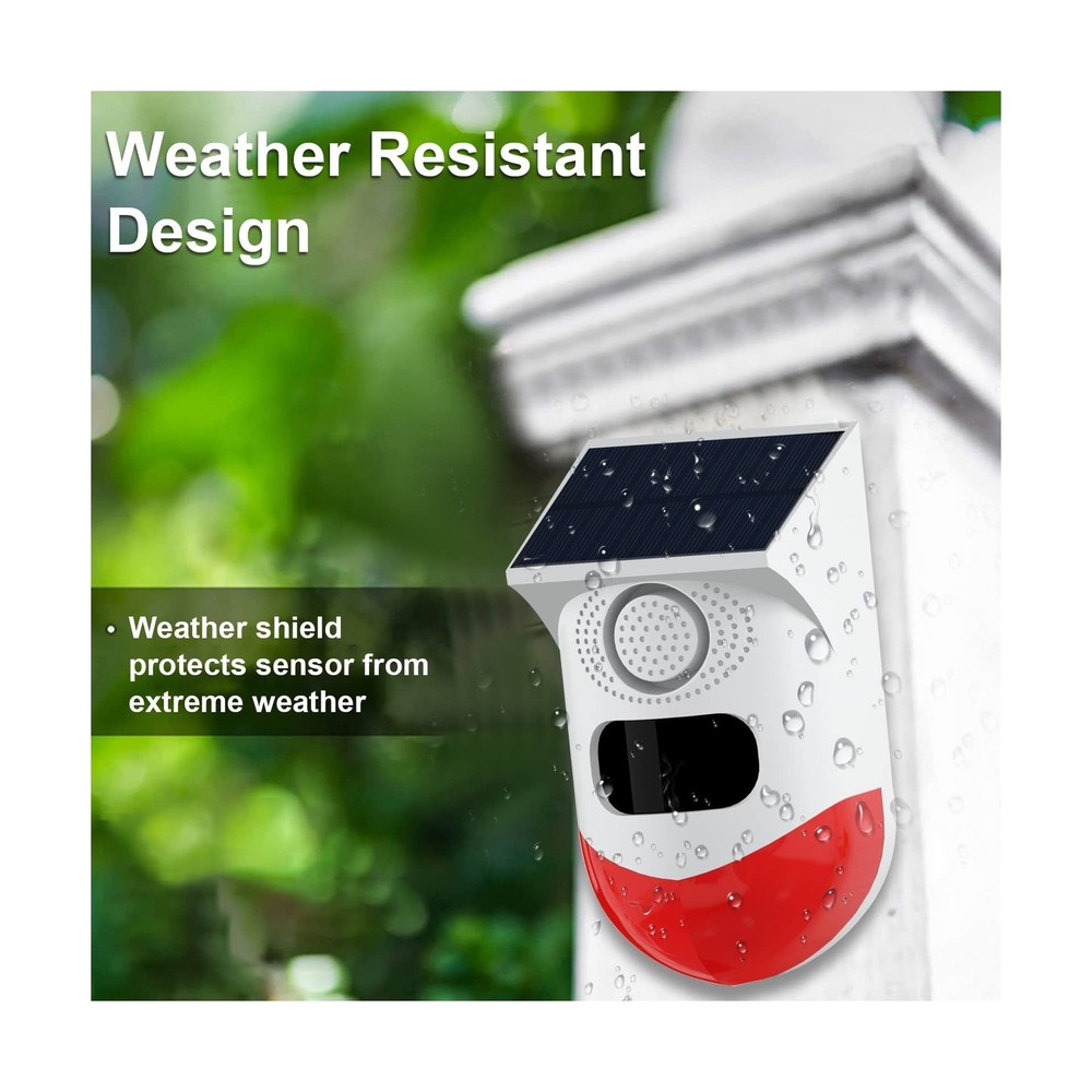 ChunHee Solar Motion Sensor Outdoor Alarm,Adjustable Sensitivity Mo... Fast Ship