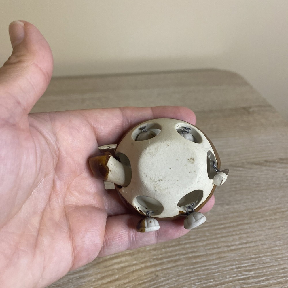 Ceramic Brown Turtle With Moving Head, Feet And Tail