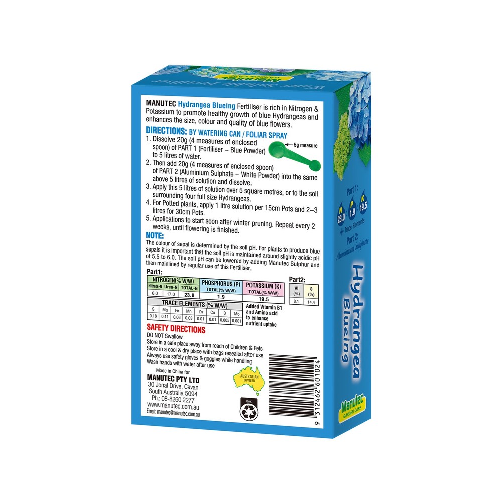 Manutec 600g Hydrangea Blue Fertiliser