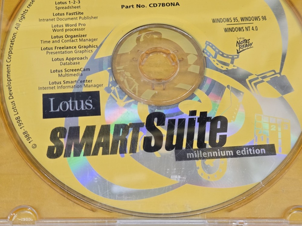 Lotus SmartSuite 9.7 Millennium Edition Software CD Windows 7/XP/2000/98