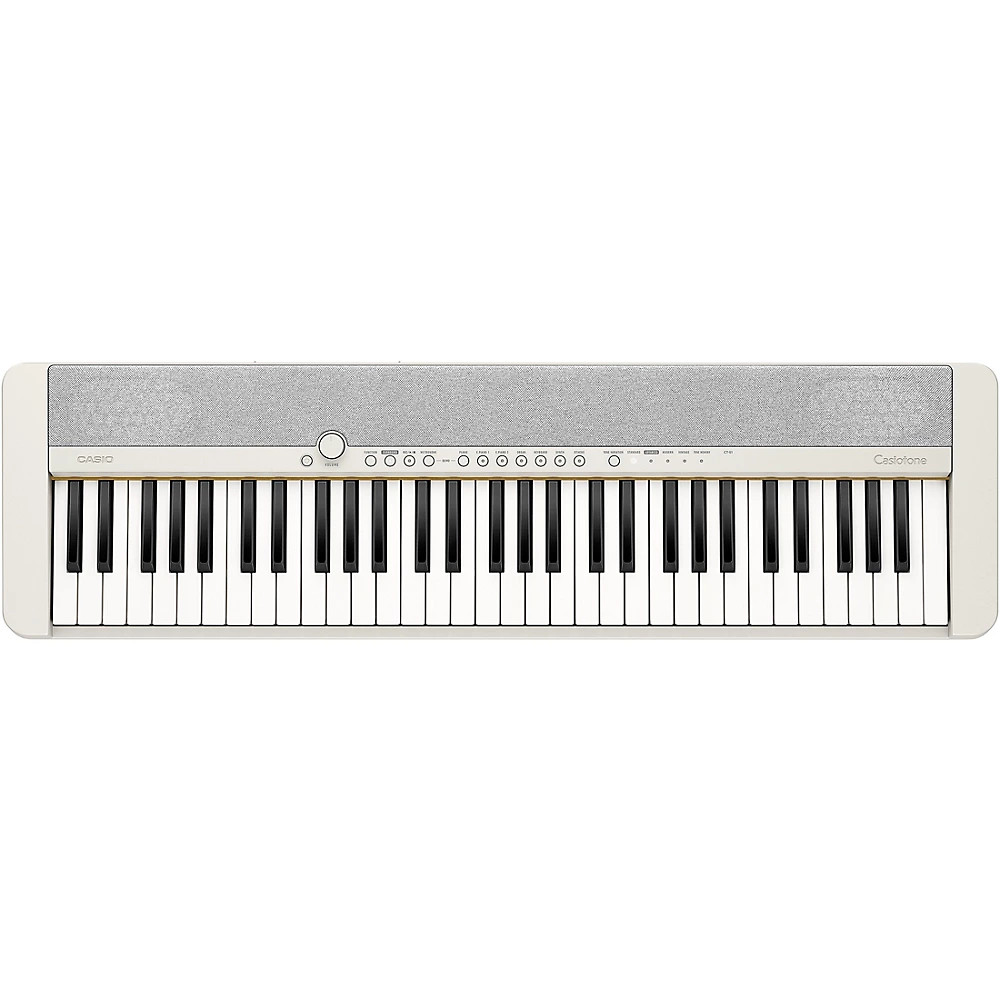 Casio Casiotone CT-S1 61-Key Portable Keyboard Essentials Bundle White