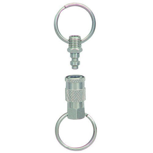 Pull Apart 2 Piece - Mini Air Coupler Disconnect - Quick Release Key Ring Chain