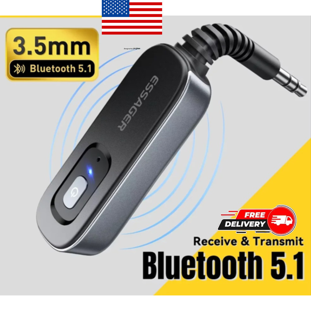 2-in-1 Bluetooth Audio Receiver Transmitter Wireless Bluetooth 5.1 3.5mm AUX