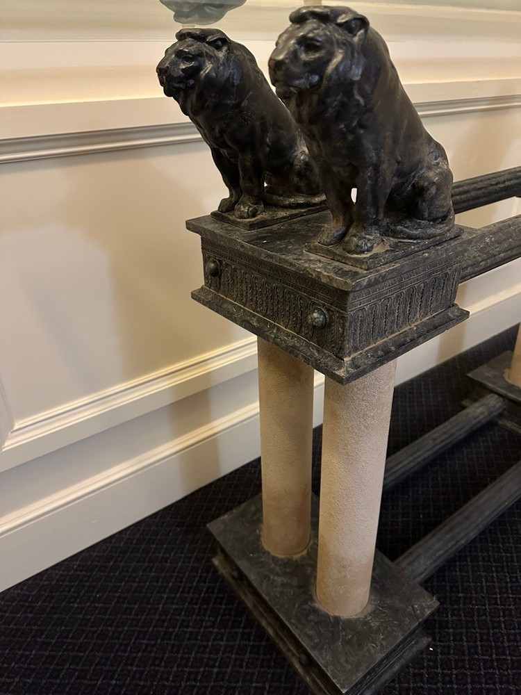 Mid 20th Century Black Lion Console Table