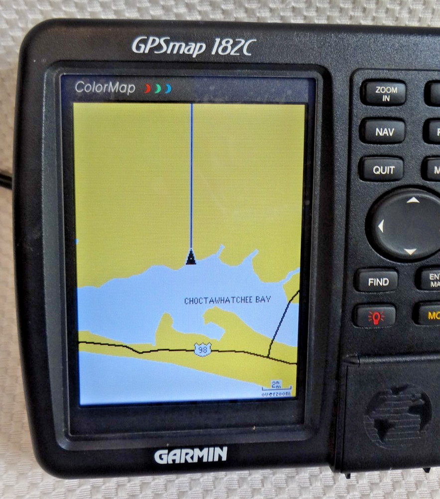 GARMIN GPSMAP 182C MARINE CHART PLOTTER FISHFINDER GPS UNIT w/ KNOBS & COVER