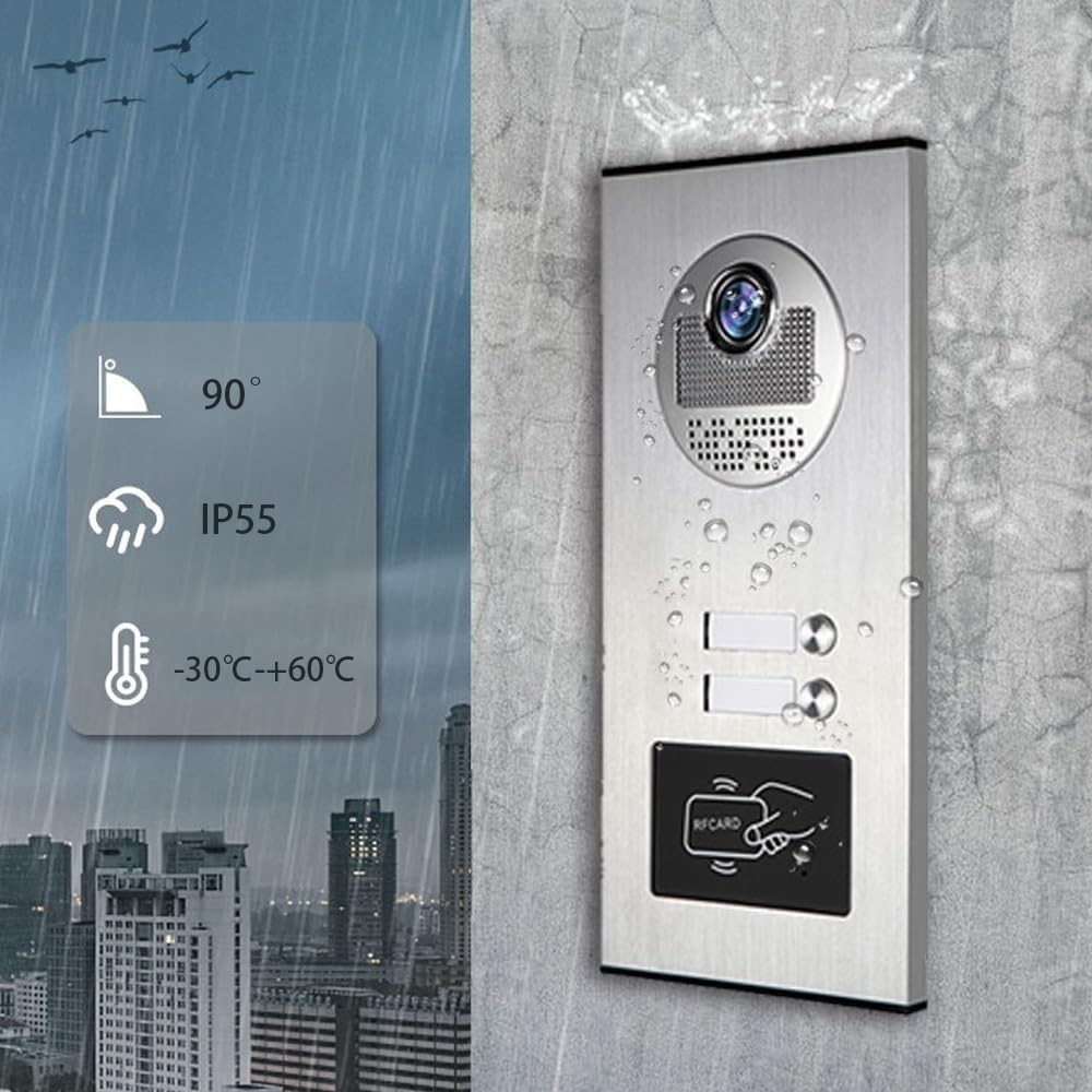 10-Inch Touchscreen Smart Video Intercom for 2 Units – with Motion Detection,