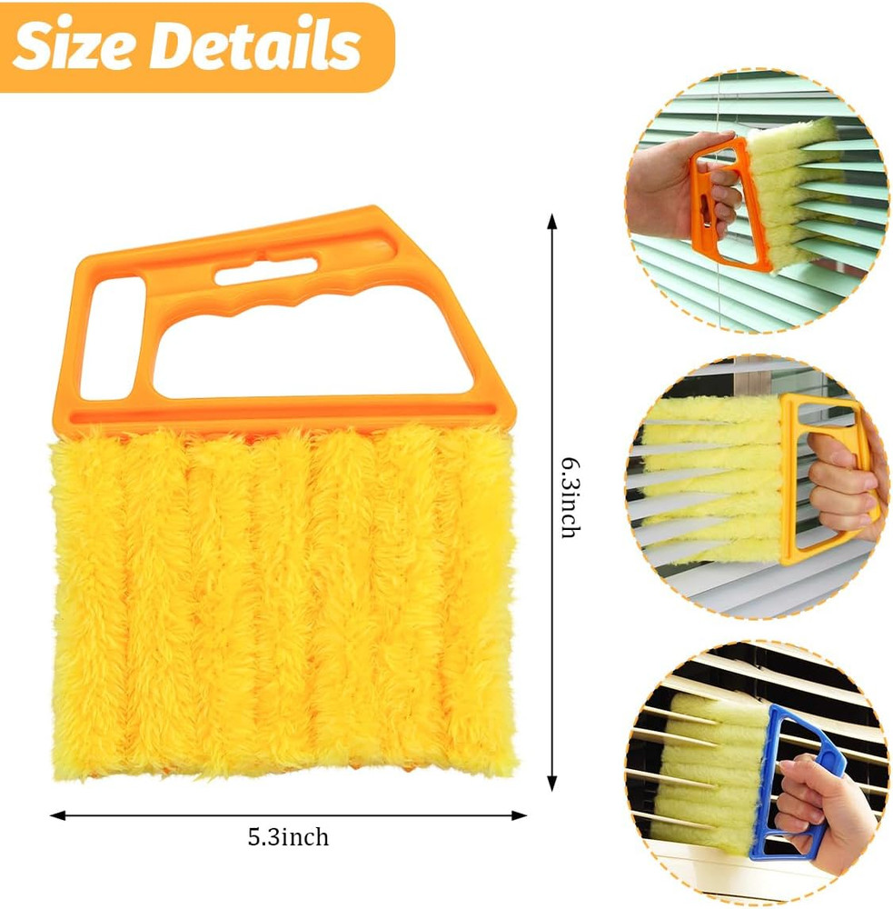 3PCS Blind Cleaner Duster Tool, 7 Fingers Microfiber Handheld Shutter Cleaning B