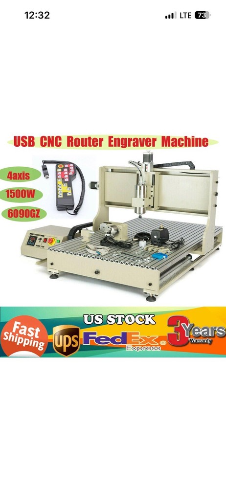 USB CNC Router Engraver Machine 4 Axis 1500W 6090GZ with Controller Remote