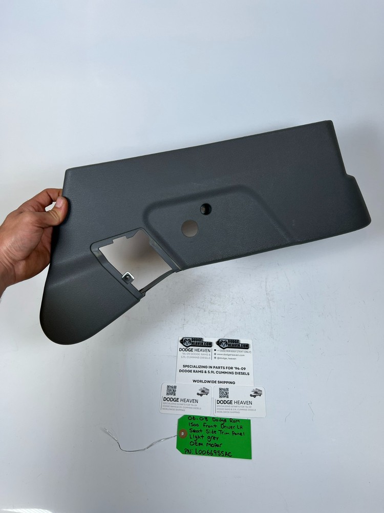 OEM 2006-2008 Dodge Ram 1500 Front Driver LH Seat Side Trim Panel Light Grey