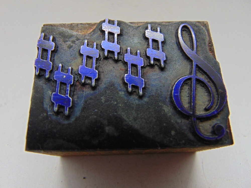 Printing Letterpress Printers Block Note Music ####