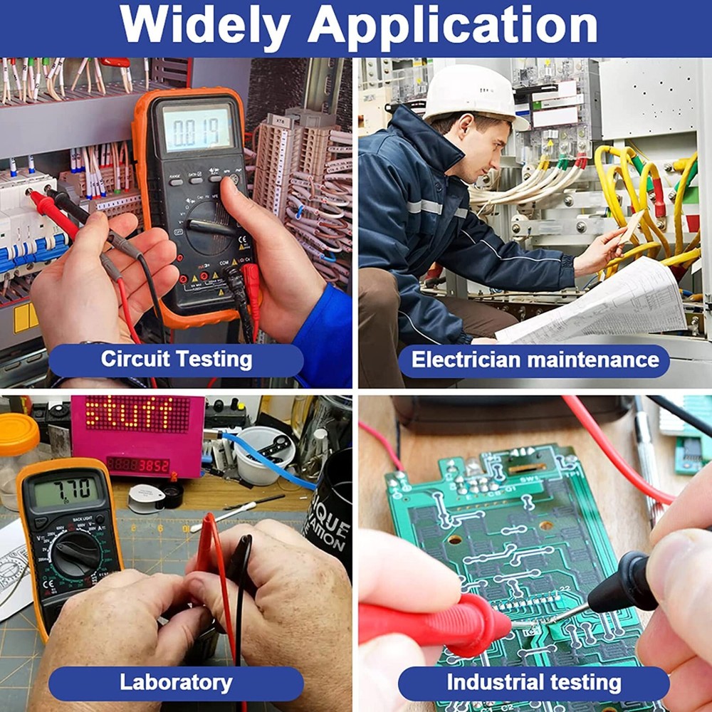 LCD Digital MULTIMETER Voltmeter Ammeter Ohmmeter Volt AC DC Tester Leads Meters