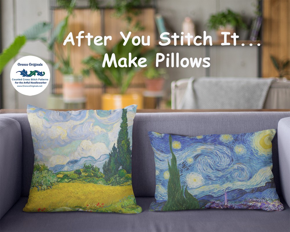 Starry Starry Night Impressionist Vincent Van Gogh Counted Cross Stitch Pattern