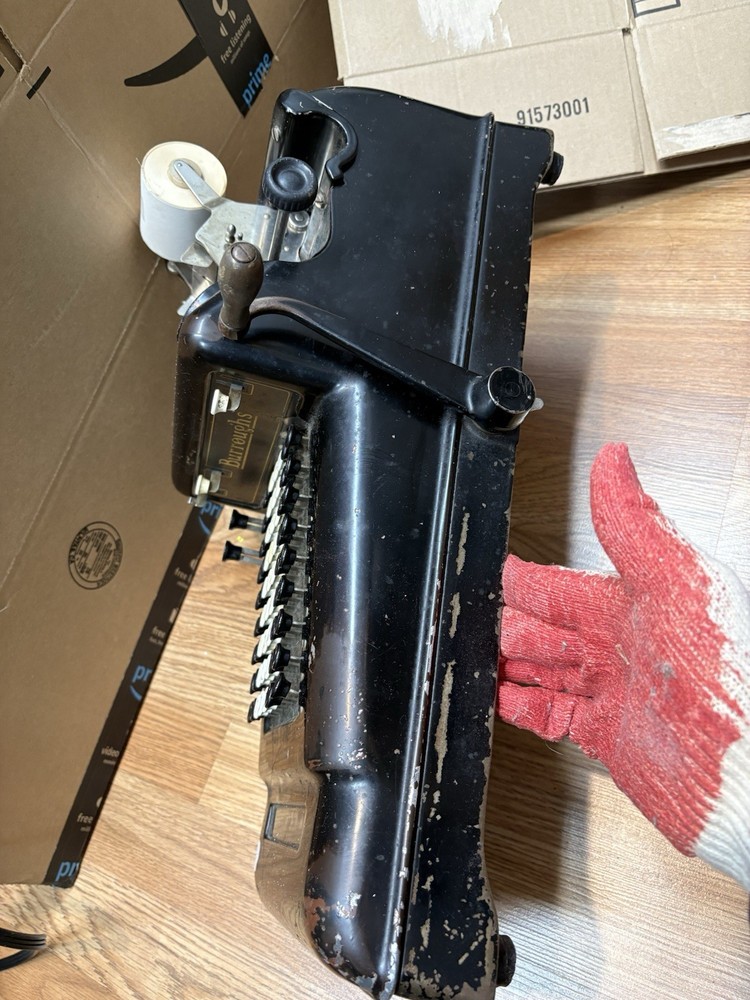 Antique Burroughs Adding Machine. Untested. Sold As Is. For Parts Only