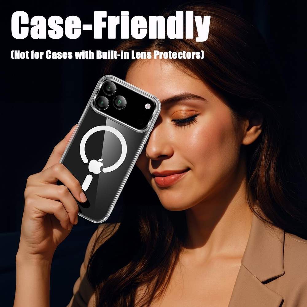 AFENGBOX 2 Pack Camera Lens Protector iPhone 17 Pro/iPhone 17 Pro Max, Black