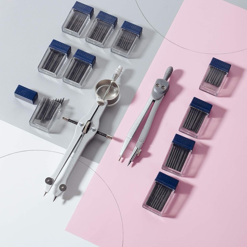 Mr. Pen- 100pcs 2mm Graphite Compass Leads for Drawing Circles, Geometry & Draft