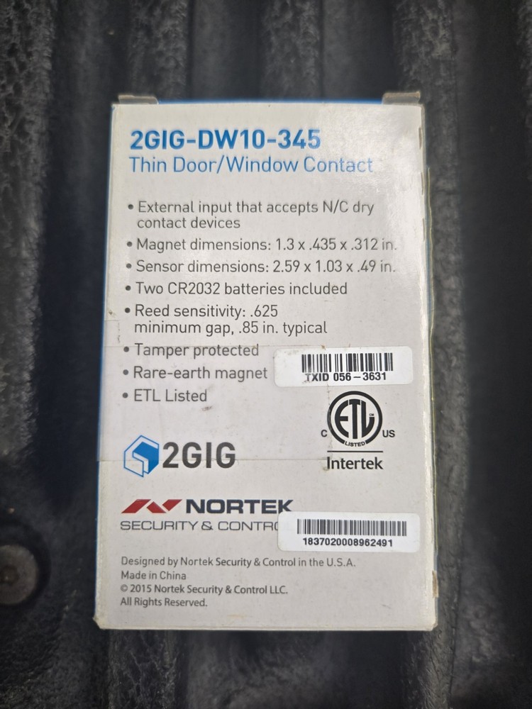 2GIG DW10-345 Thin Door/Window Security System Contact Sensor