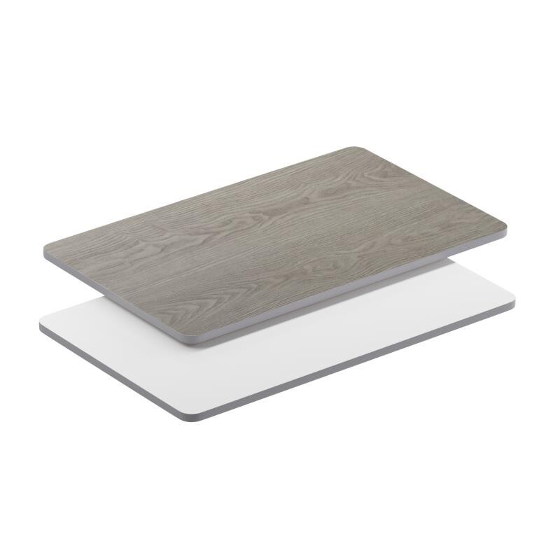 30" x 48" Rectangular Rest. Table Top with White or Gray Reversible Laminate Top