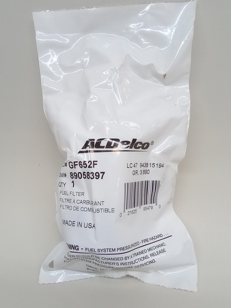 ACDelco GF652F Engine Fuel Filter GM 89058397