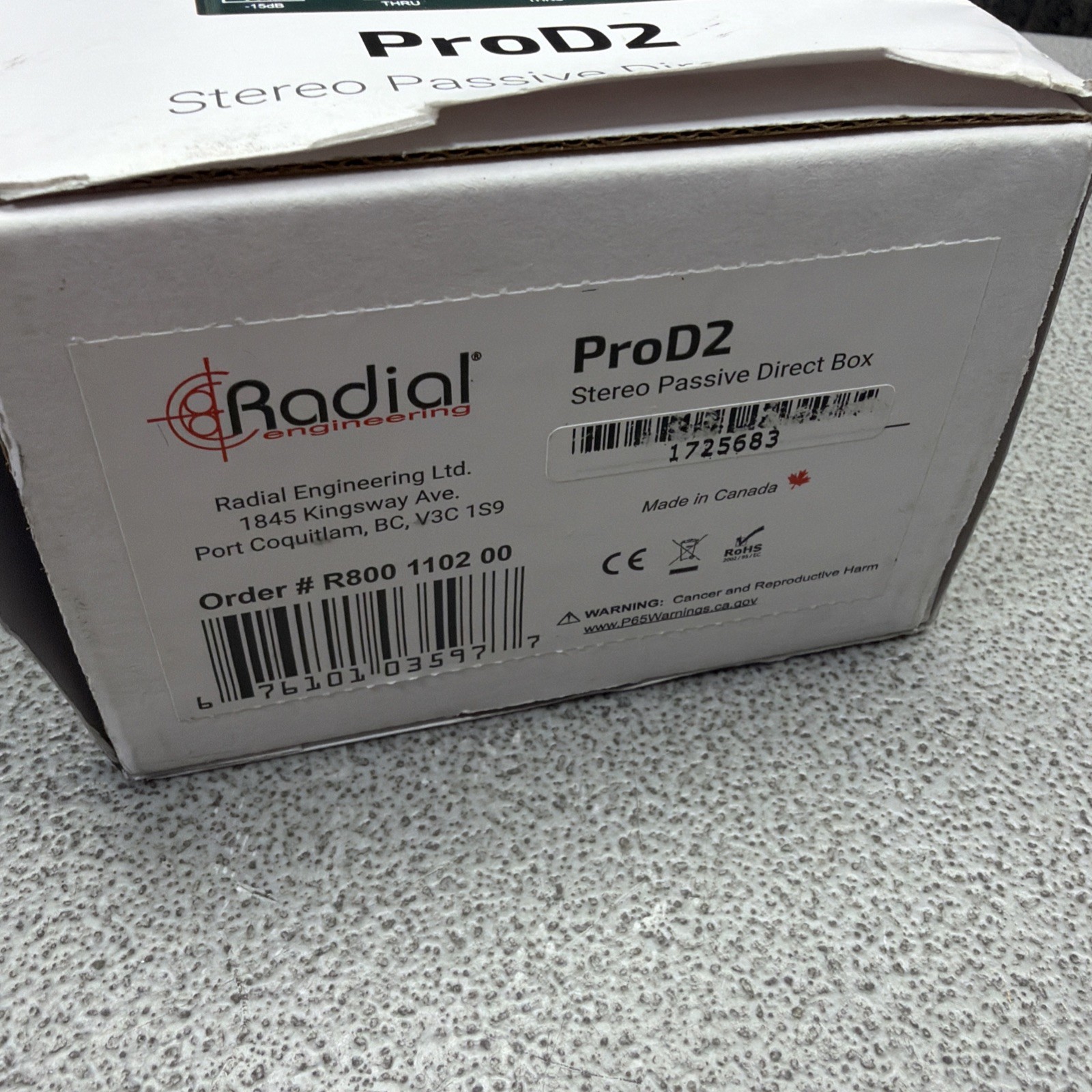 RADIAL PROD2 STEREO PASSIVE DIRECT BOX ( NEW OTHER )