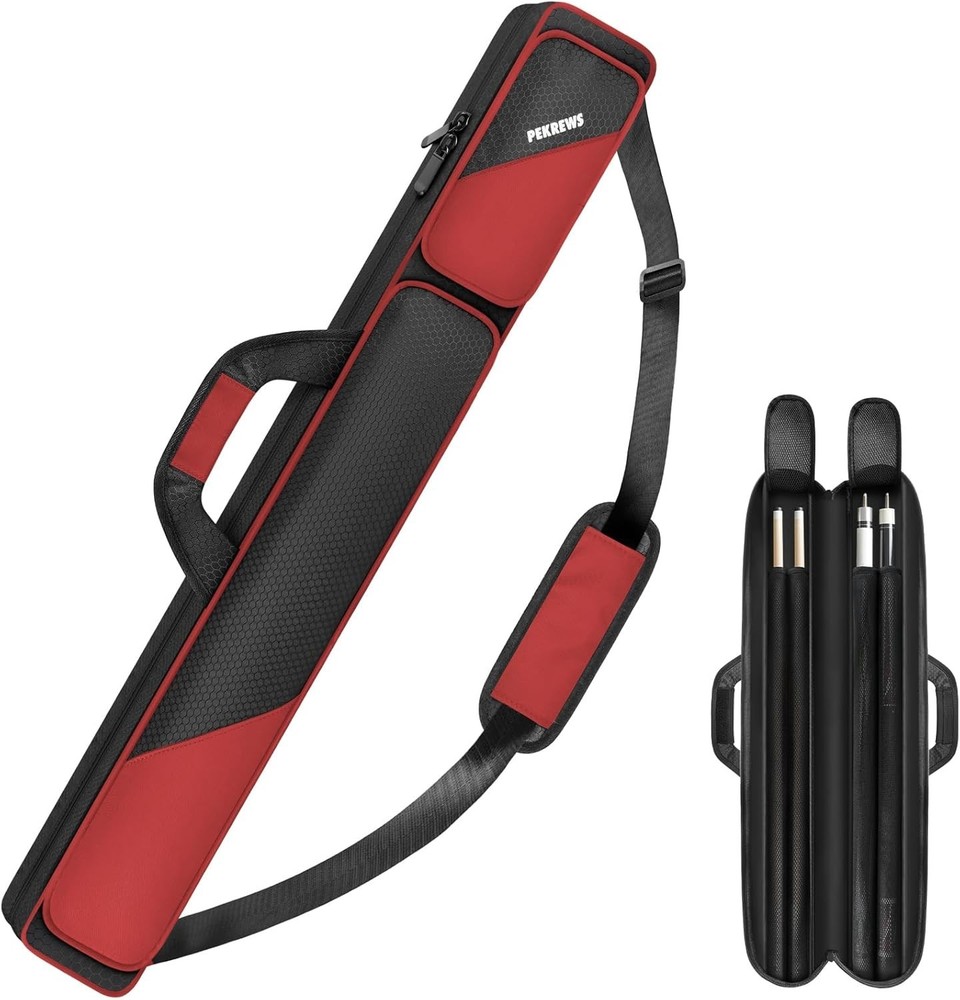 Versatile Pool Cue Carry Bag with Padded Strap & Protective Compartments