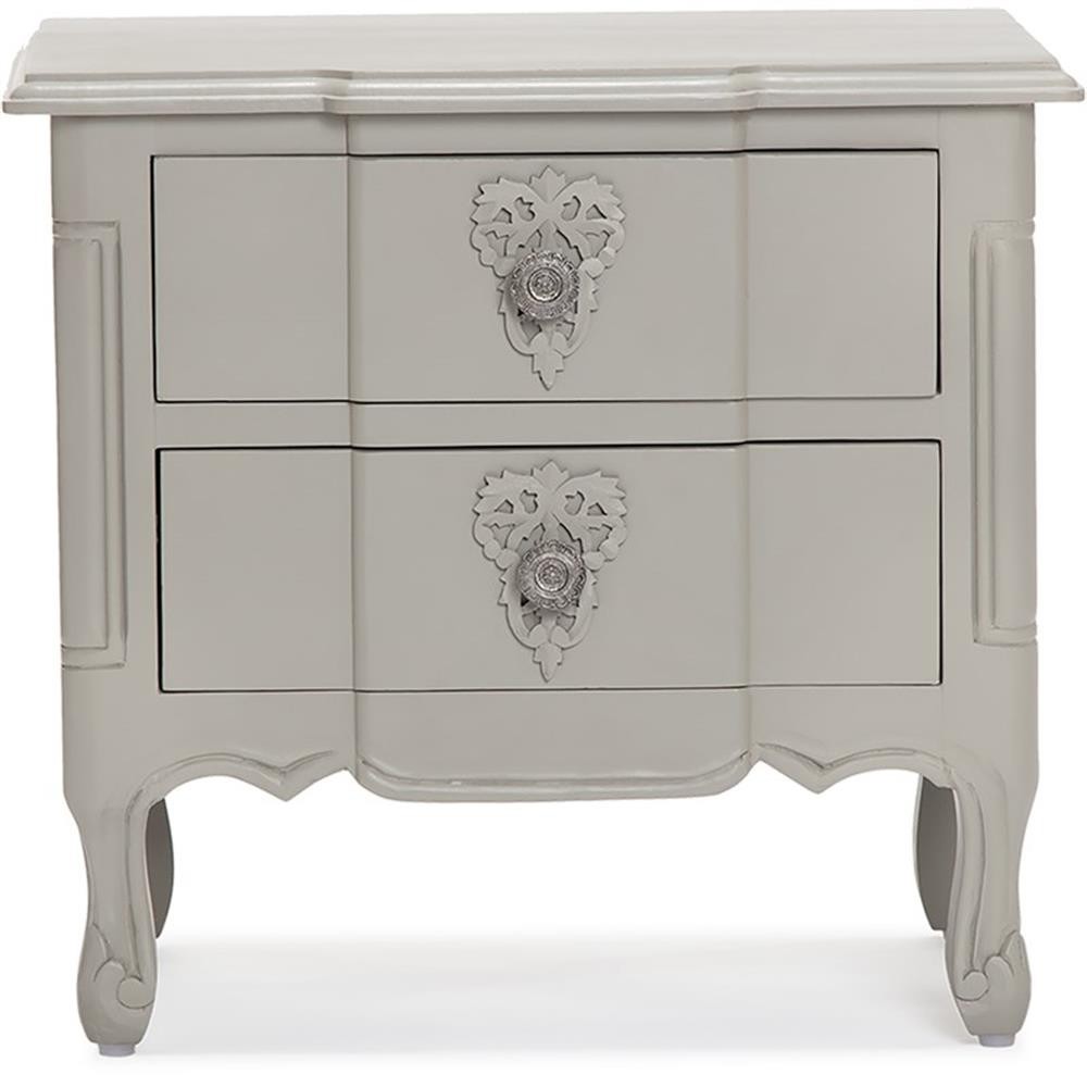 Finch Maslow Side Table with Two Drawers Gray