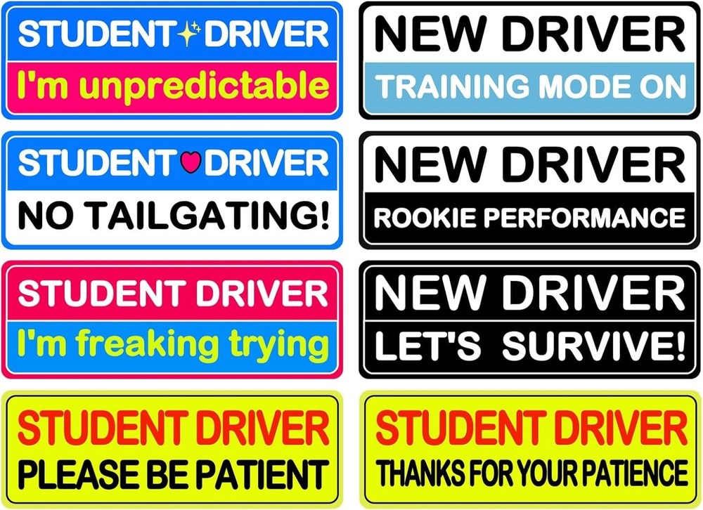 8Pc Student Driver Magnetic Sticker Set