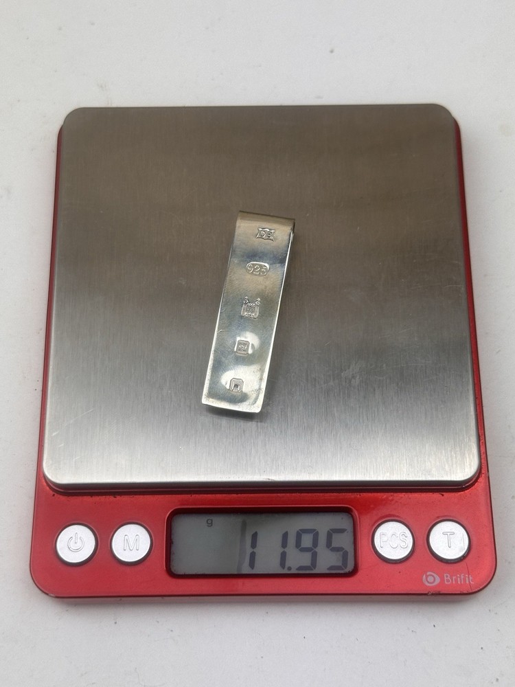 HALLMARKED SOLID STERLING SILVER MONEY CLIP Available Worldwide