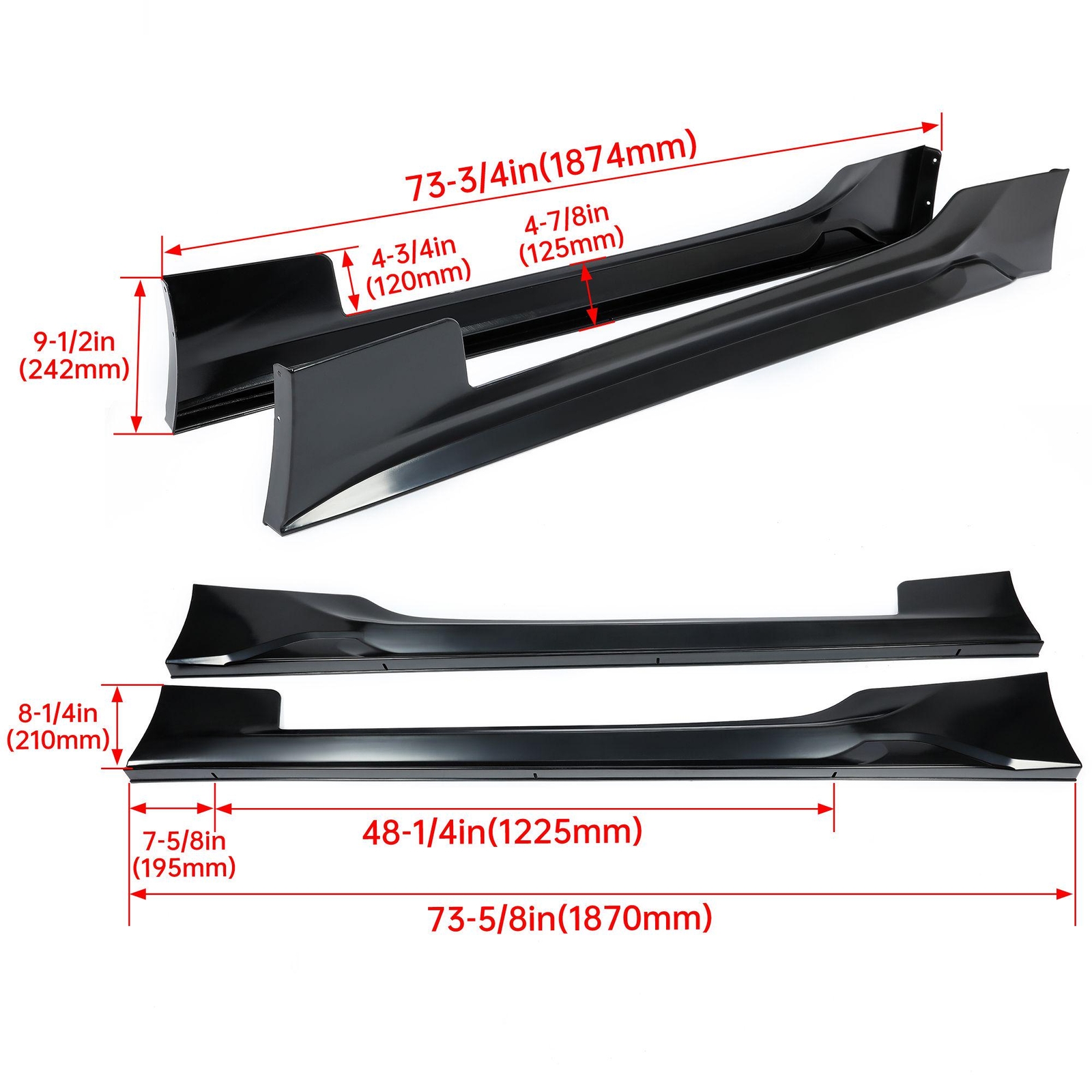 For Subaru BRZ Toyota 86 Scion FR-S T Style Gen II Side Skirts 2012-2021 ABS