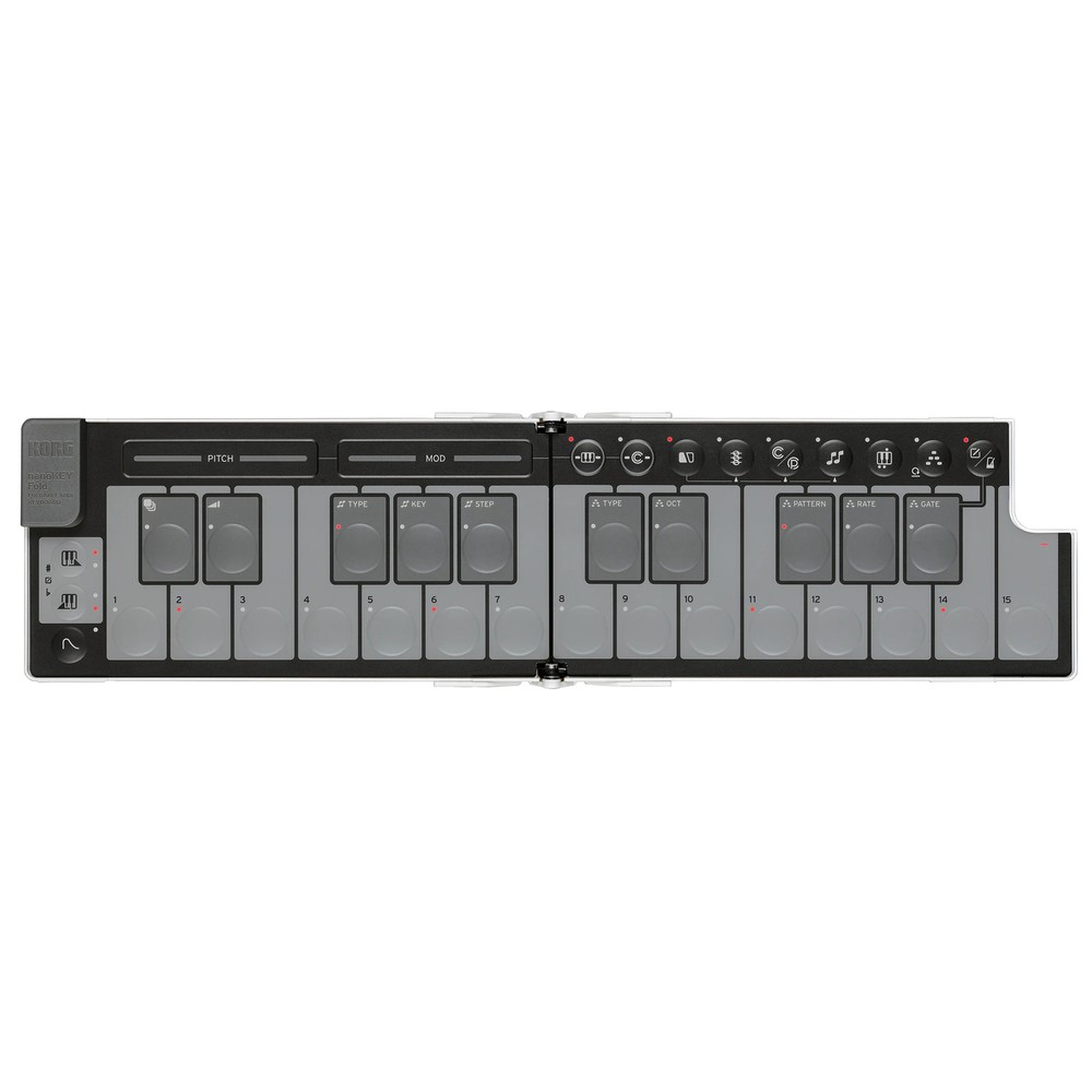 Korg nanoKEY Fold Foldable Smartphone-Size USB-C MIDI Keyboard, White