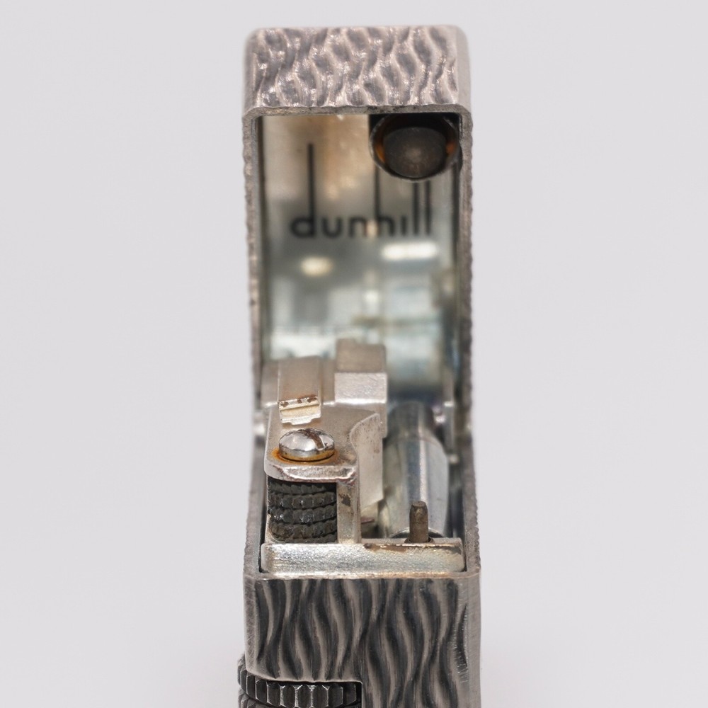 Dunhill Rollagas Lighter Silver WAV Pattern-Ultrasonically cleaned_Working