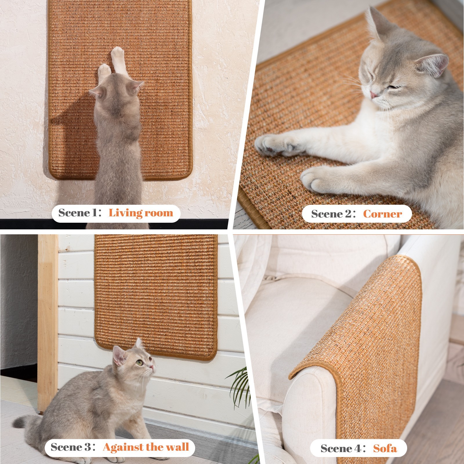 Cat Scratcher Mat, 23.6 X 15.7 Inch Sisal Cat Scratch Pad, Furniture Protection